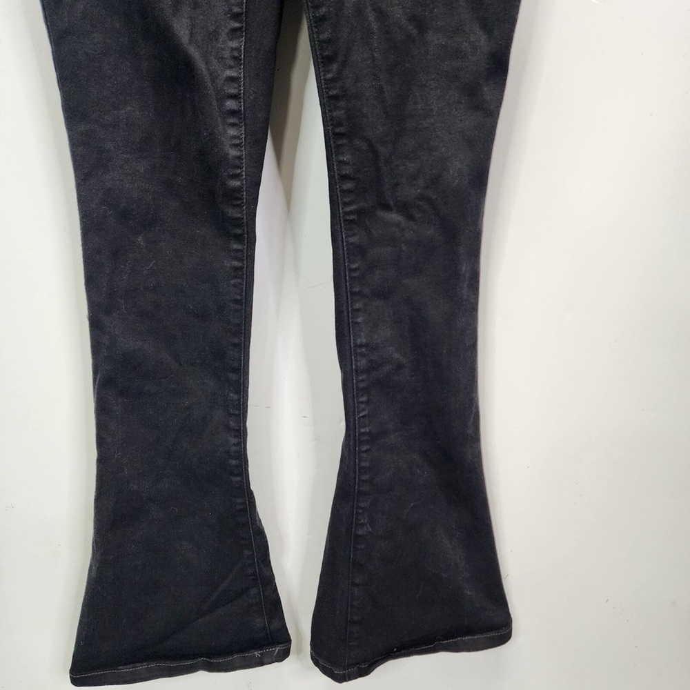 Free People Moonbeam Jumpsuit Black Puff Sleeve Open Back Flare Medium - Picture 8 of 13